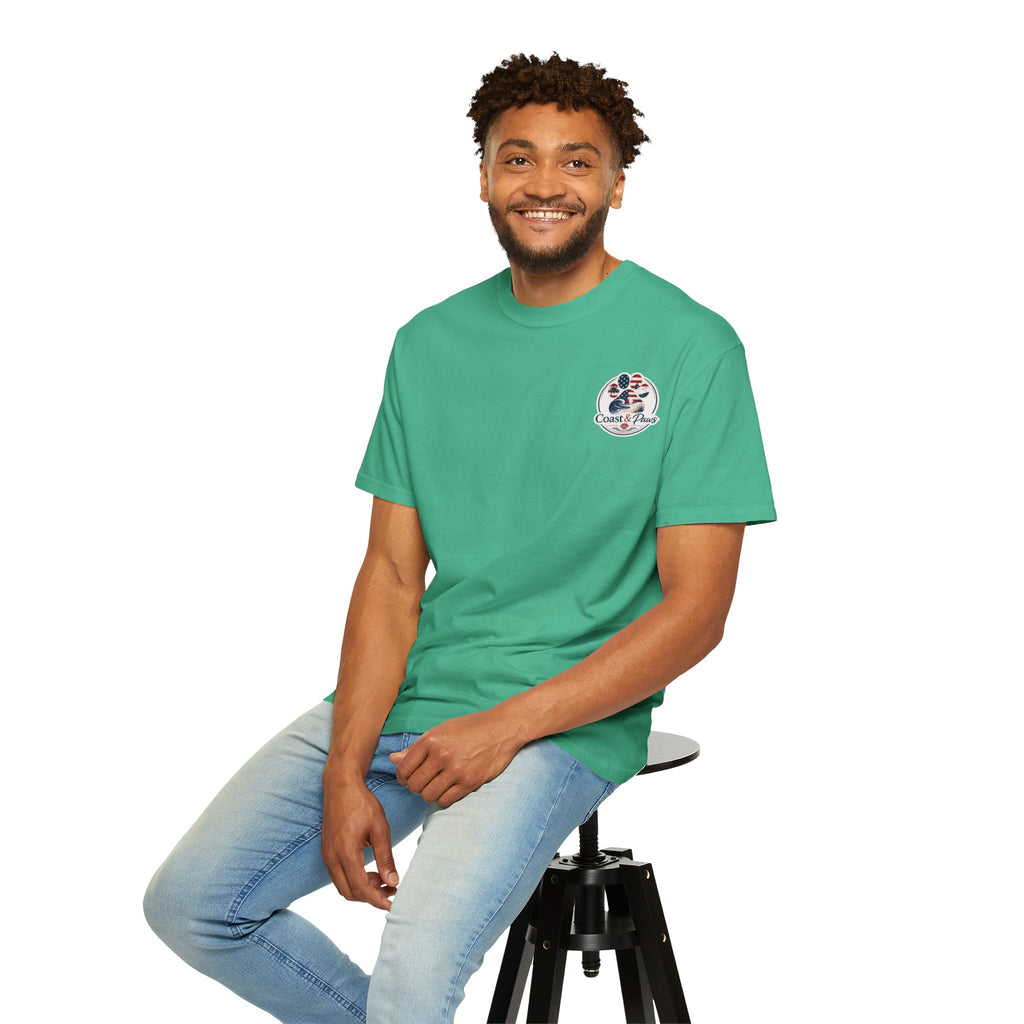 Coast & Paws Signature (Red, White & Blue) Unisex Garment-Dyed T-shirt