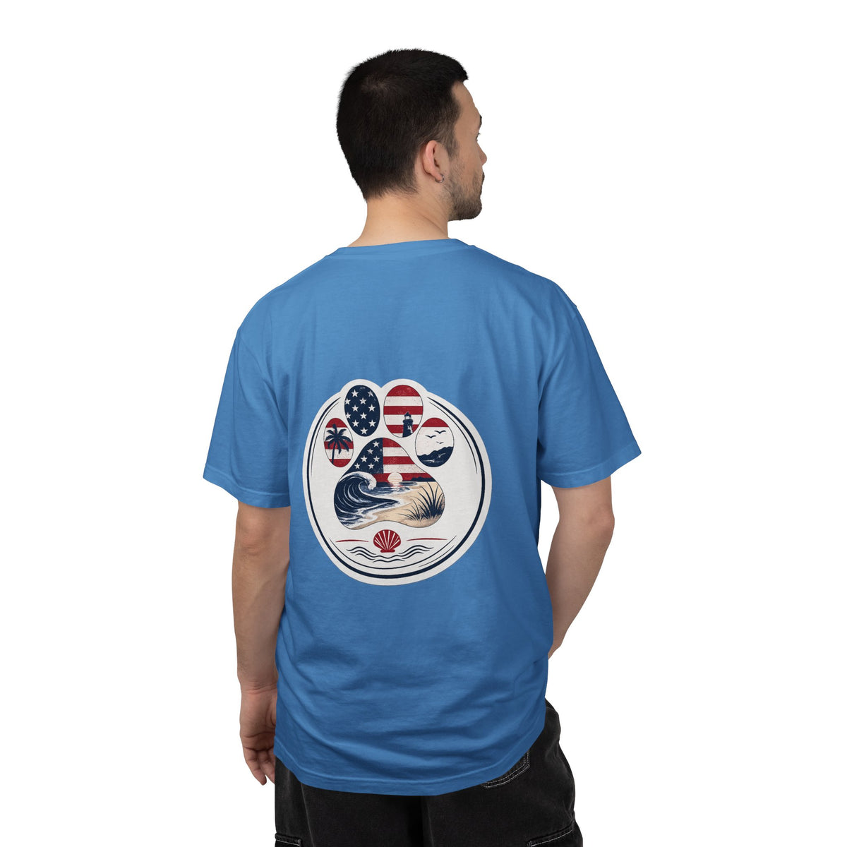 Coast & Paws Signature (Red, White & Blue) Unisex Garment-Dyed T-shirt