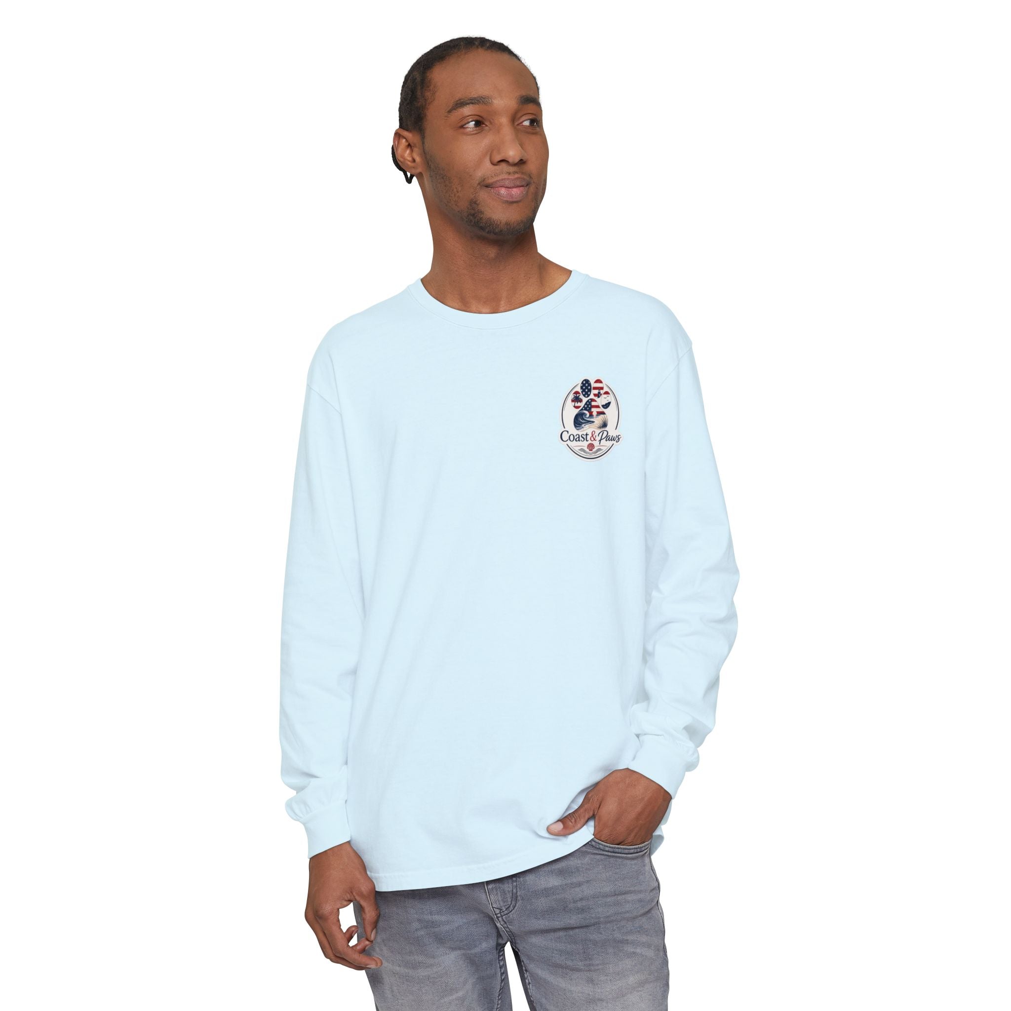 Patriotic Coast & Paws Signature Long Sleeve T‑Shirt