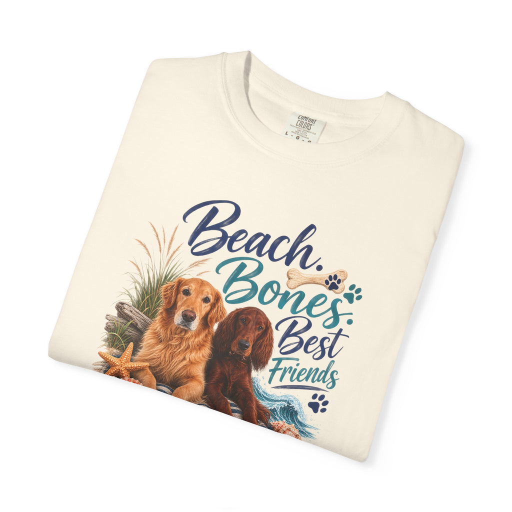 Beach Bones Best Friends Unisex Soft T-Shirt — Dog Lover Beach Tee