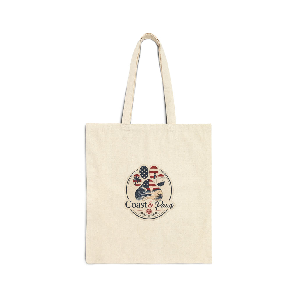 Coast & Paws American Flag Tote — Canvas Grocery & Beach Bag