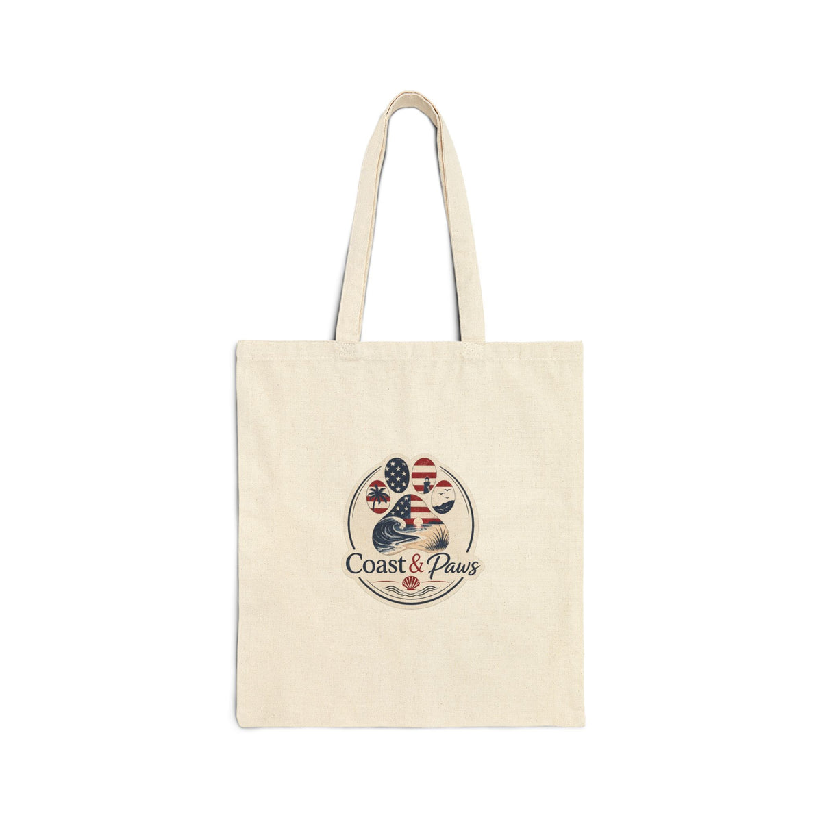 Coast & Paws American Flag Tote — Canvas Grocery & Beach Bag