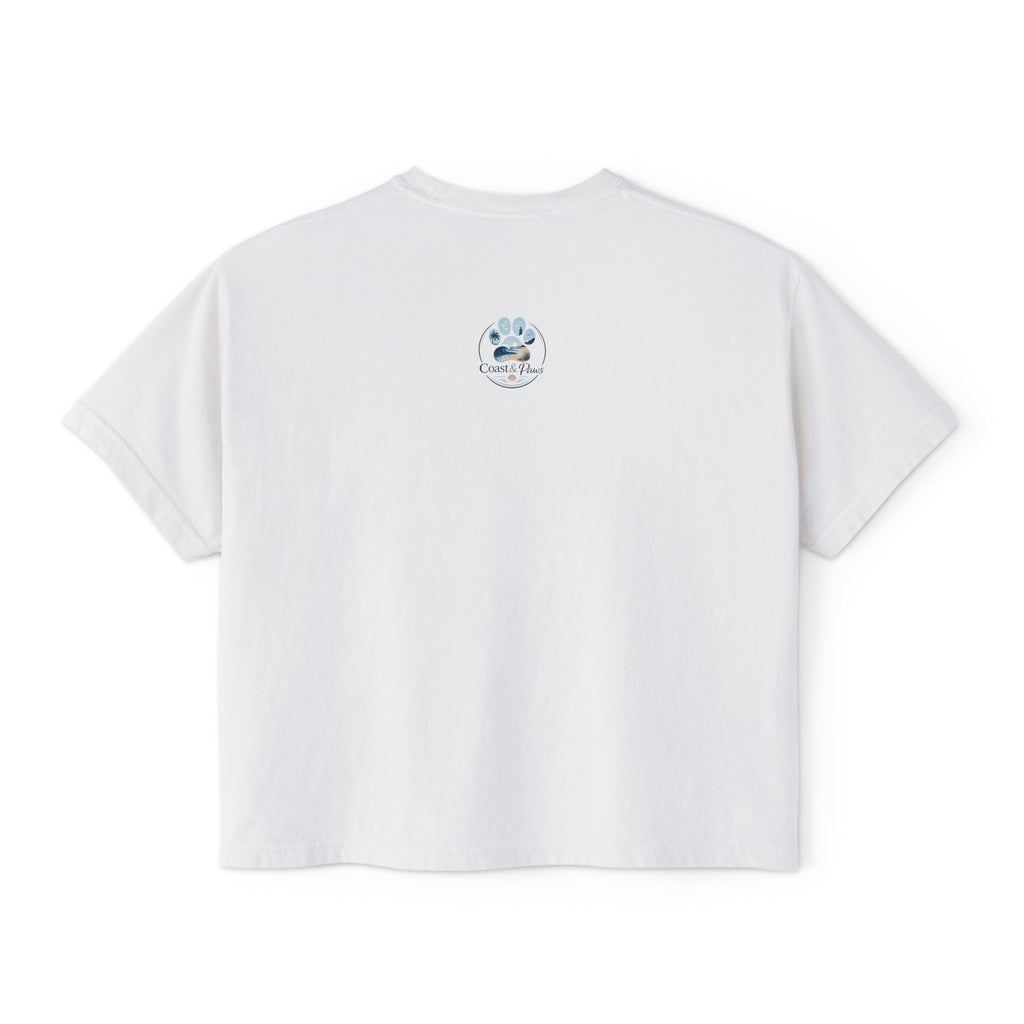 Love Has Paws Boxy Tee — Women’s Cute Cat & Dog Paw Comfort Colors Graphic Shirt