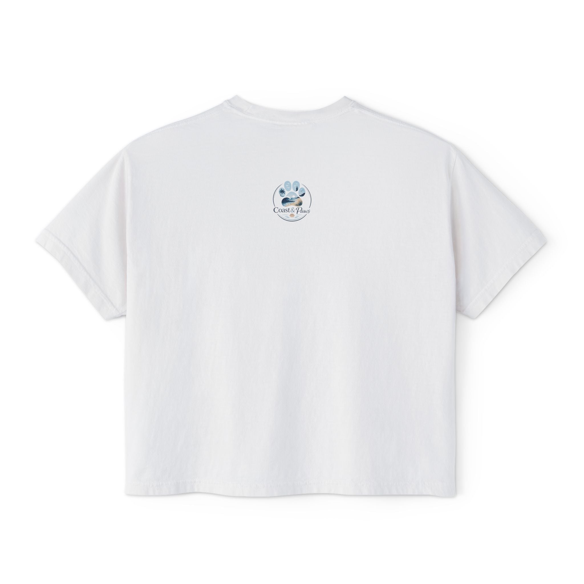 Love Has Paws Boxy Tee — Women’s Cute Cat & Dog Paw Comfort Colors Graphic Shirt