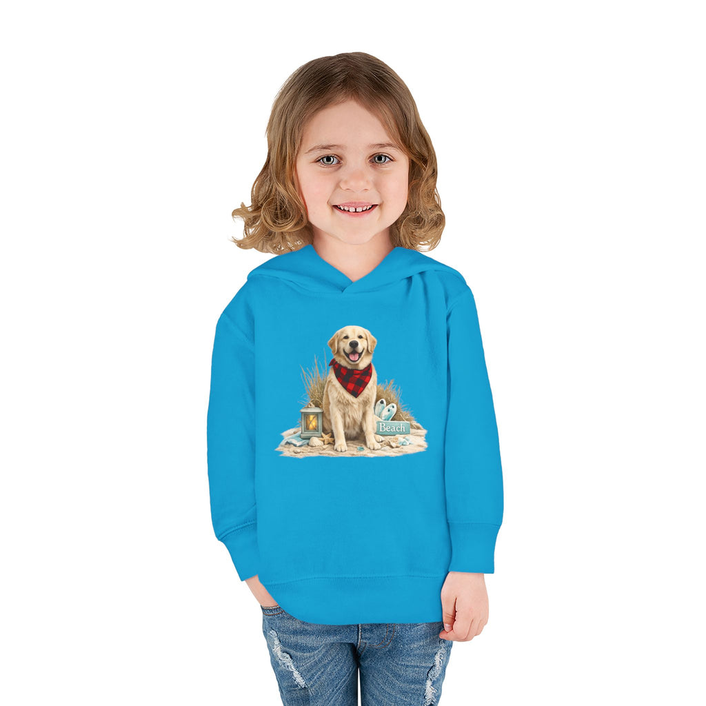 Toddler Hoodie — Golden Retriever with Bandana Graphic