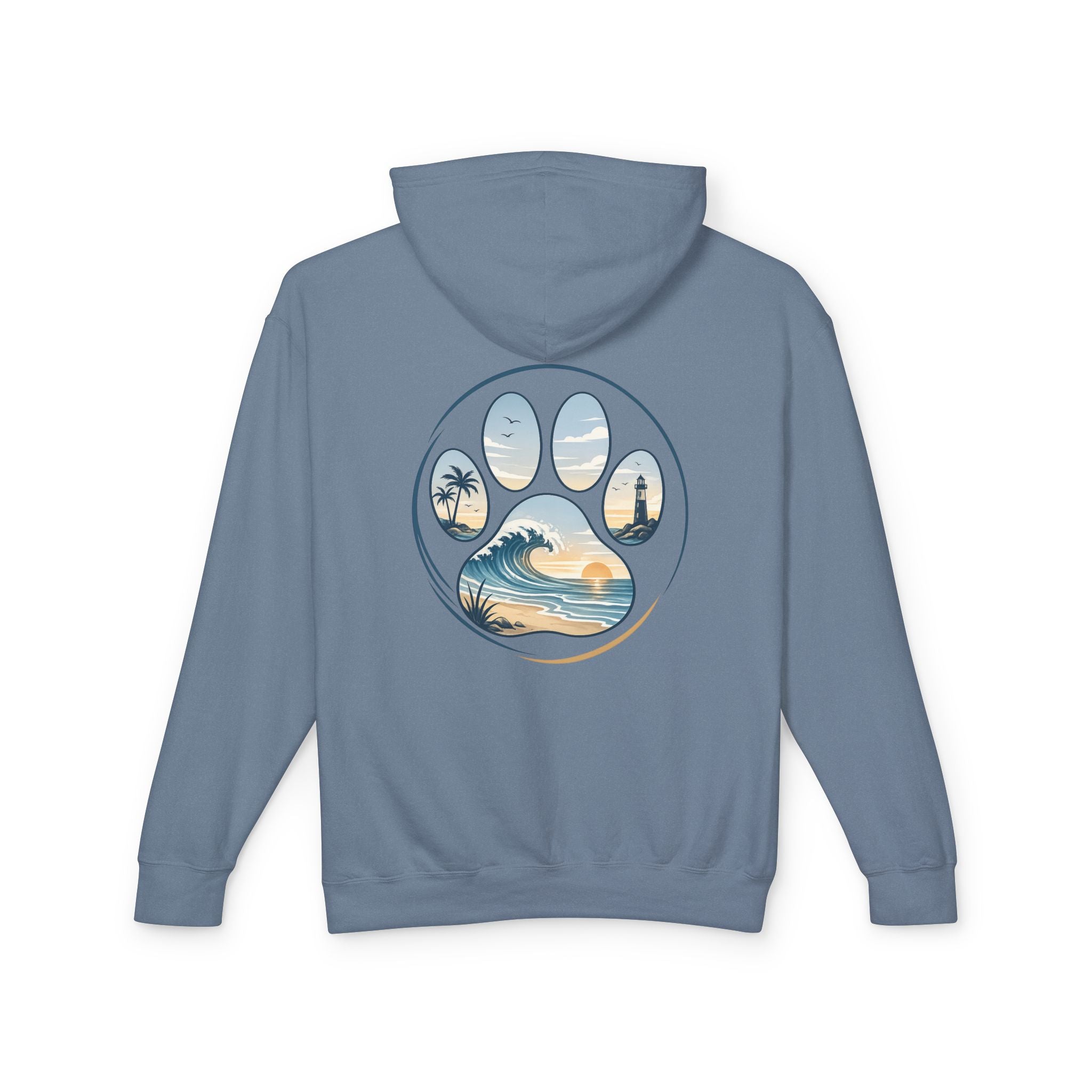 Coast & Paws Signature (Coastal Blue) Hoodie | Unisex Garment Dyed