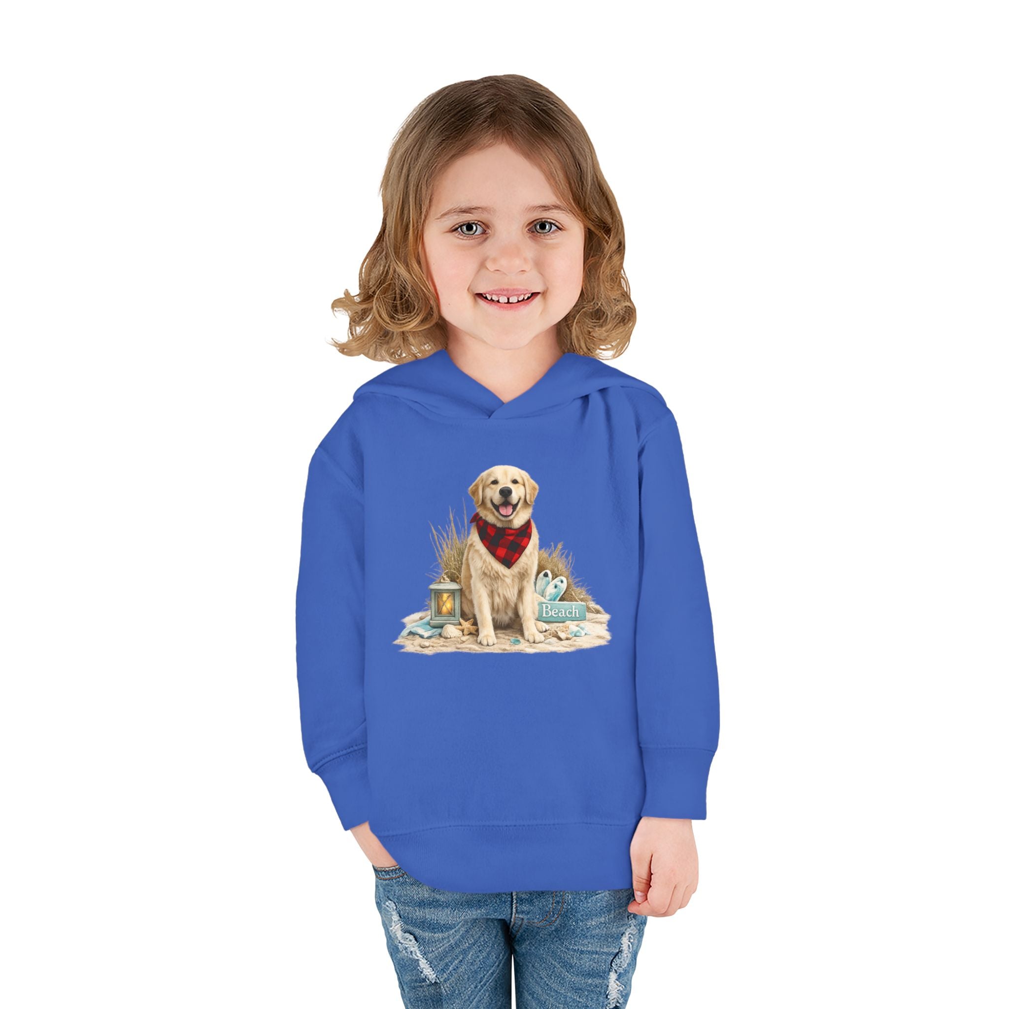 Toddler Hoodie — Golden Retriever with Bandana Graphic