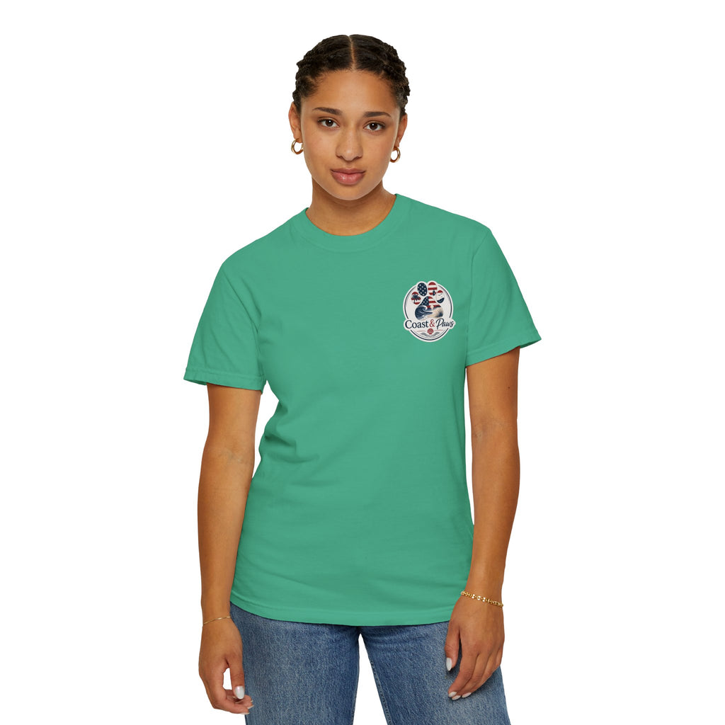 Coast & Paws Signature (Red, White & Blue) Unisex Garment-Dyed T-shirt