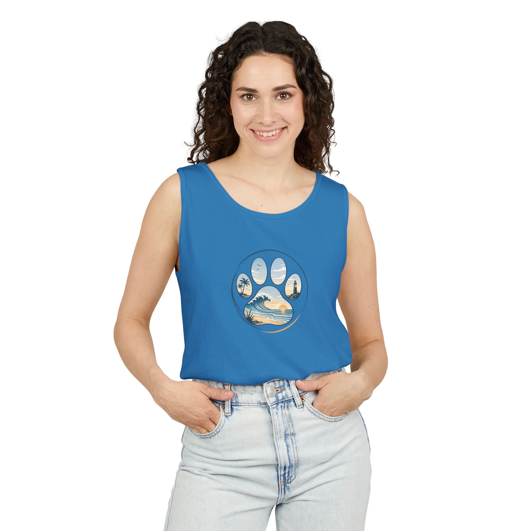 Coast & Paws Signature Unisex Surf Tank Top — Beach Vibes Tank