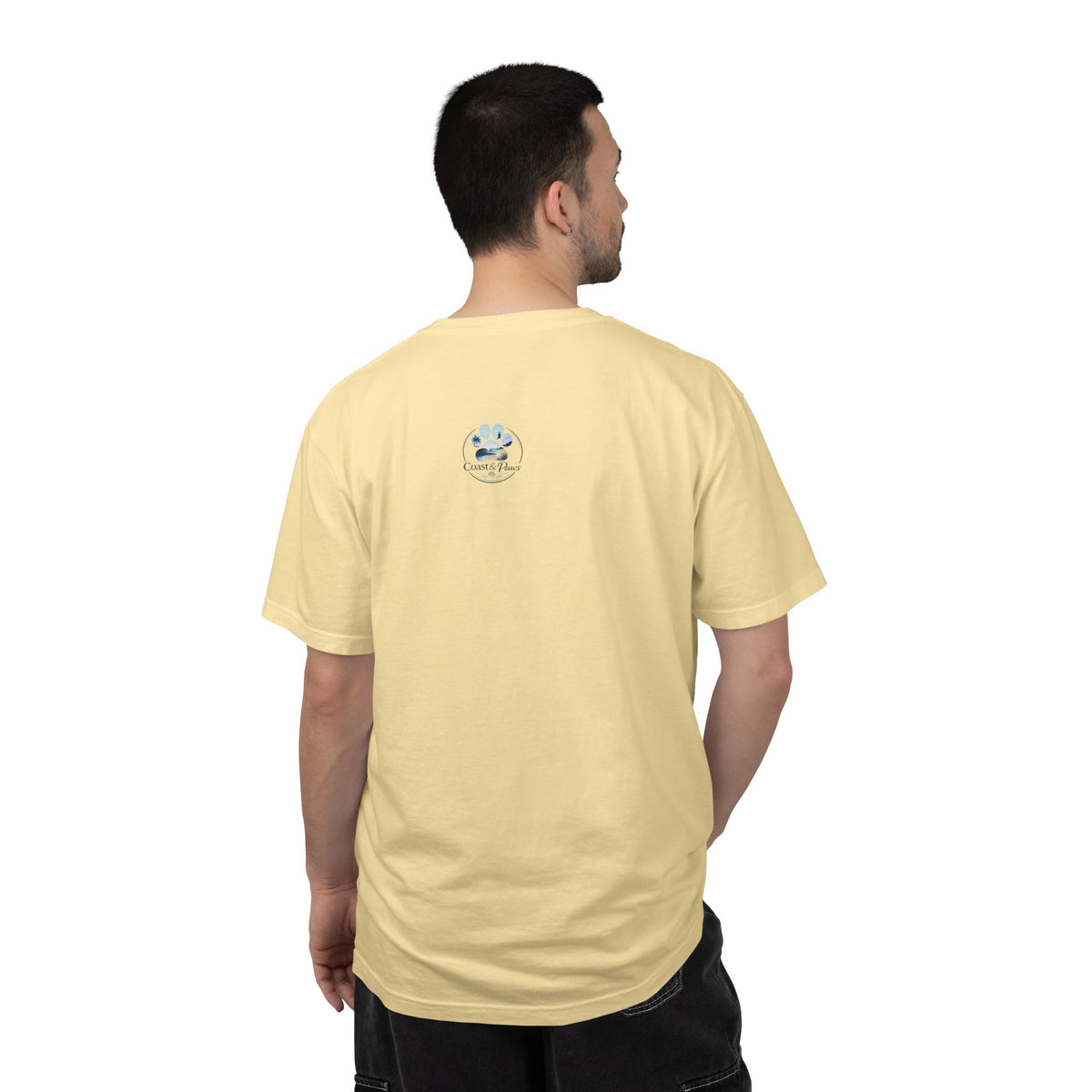 Ocean Paw Surf T-Shirt — Beach Sunset Paw Print Tee