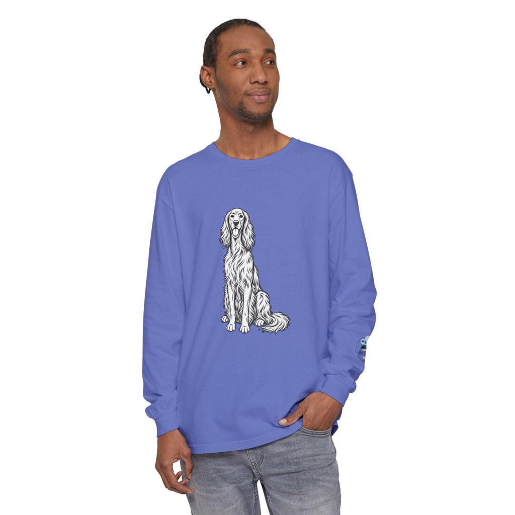Irish Setter Unisex Long-Sleeve Tee with Coast & Paws logo on sleeve