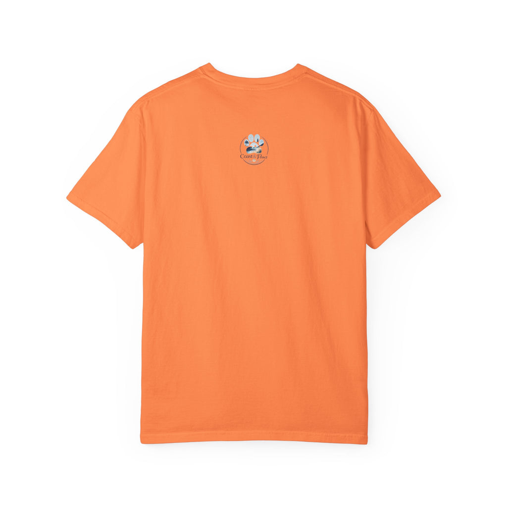 Ocean Paw Surf T-Shirt — Beach Sunset Paw Print Tee