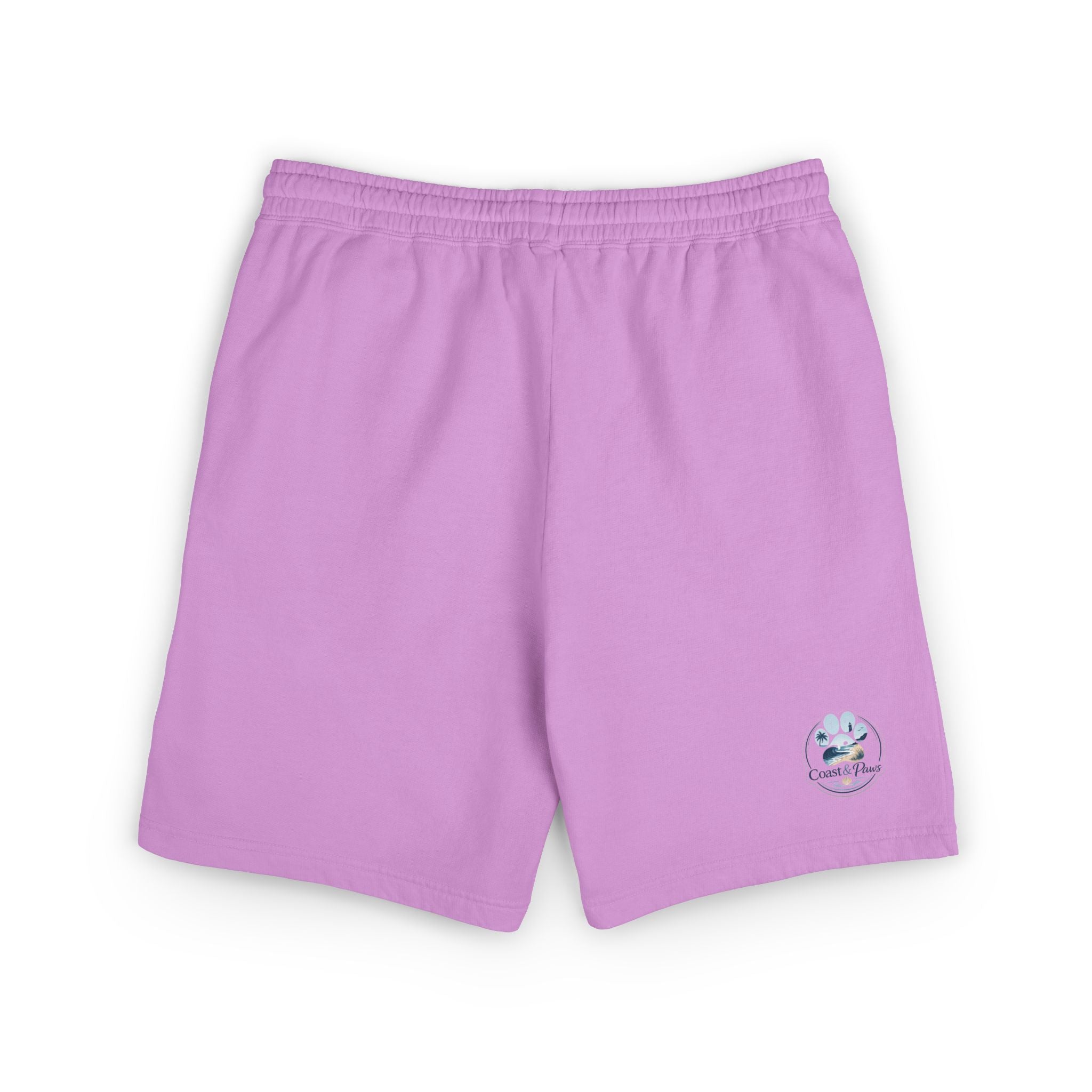 Beach Days Paw-Print Sweat Shorts — Lightweight Fleece Summer Lounge Shorts