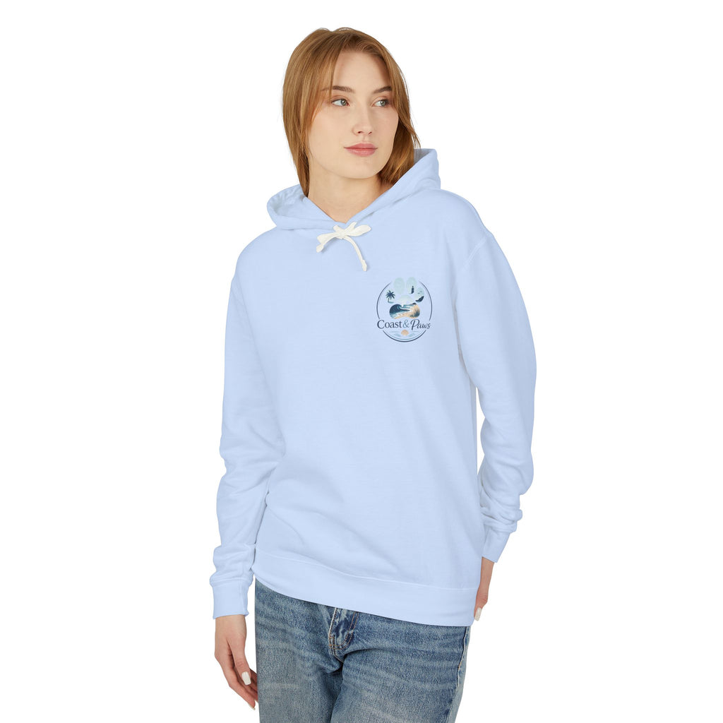 Coast & Paws Signature (Coastal Blue) Hoodie | Unisex Garment Dyed
