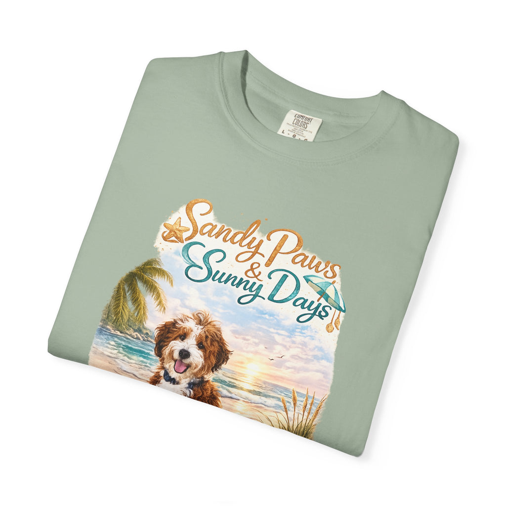 Sandy Paws Sunny Days T-Shirt — Unisex Comfort Colors Graphic Tee