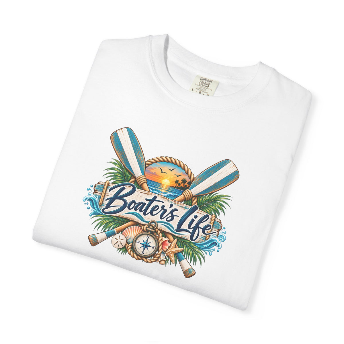 Boater's Life T-Shirt — Nautical Oars & Compass Beach Tee