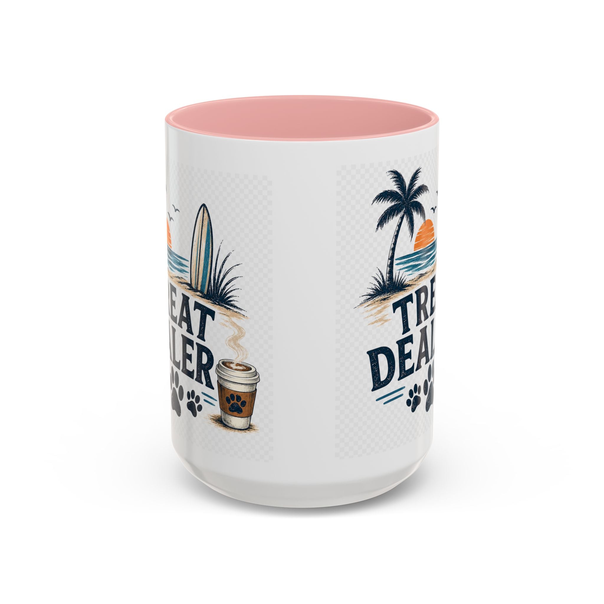 Treat Dealer Coffee Mug – Beach Paw Print Design (15oz)