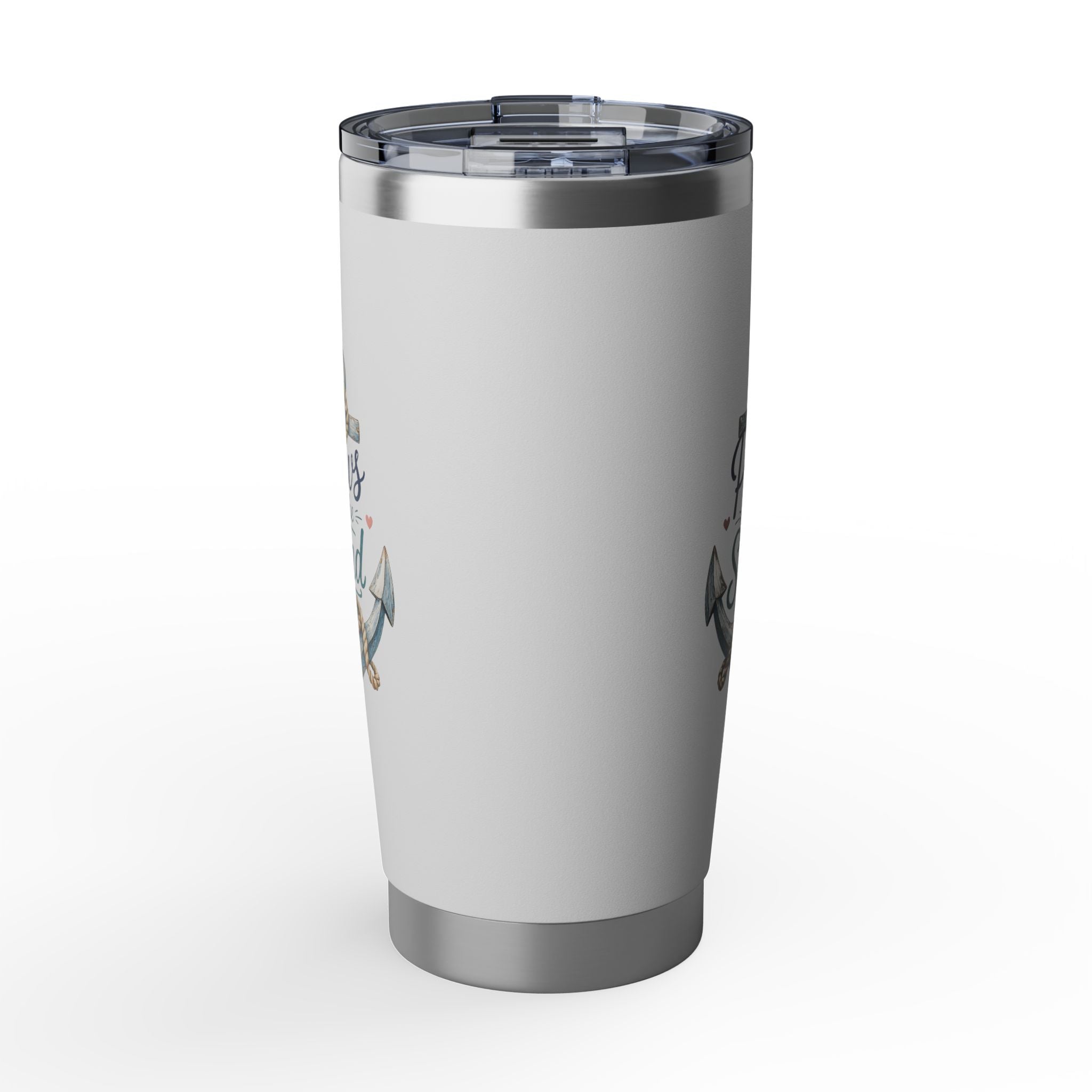 Paws & Sand 20oz Travel Tumbler — Nautical Anchor Dog Paw Insulated Cup