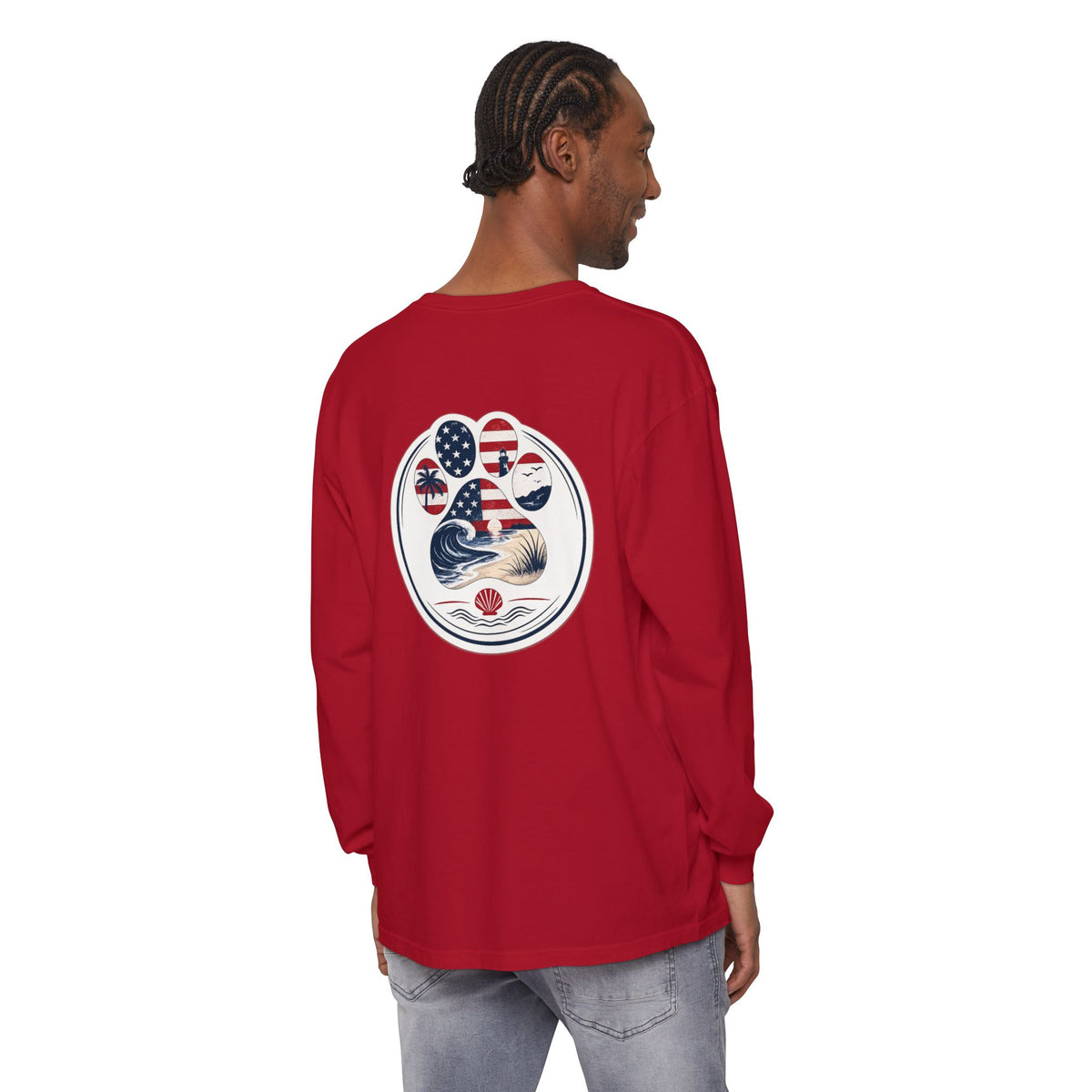 Patriotic Coast & Paws Signature Long Sleeve T‑Shirt