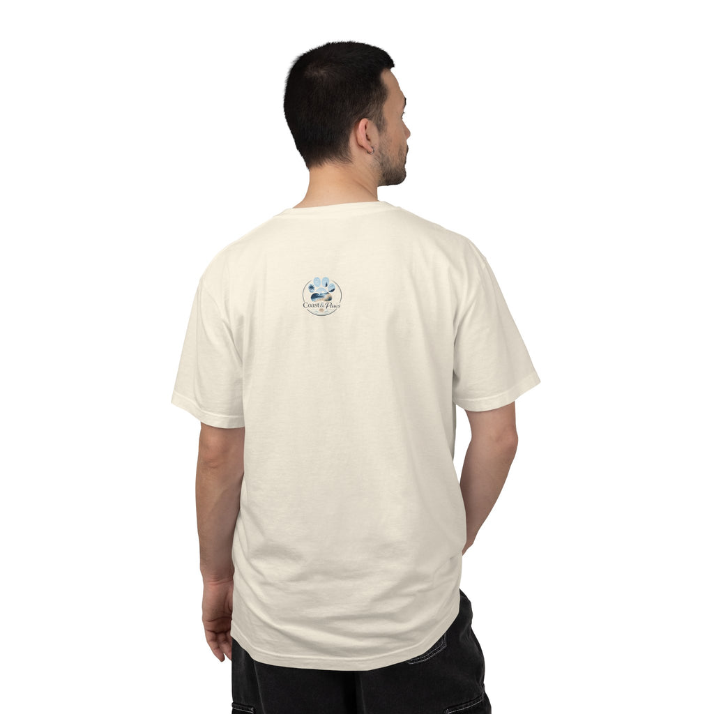 Ocean Paw Surf T-Shirt — Beach Sunset Paw Print Tee