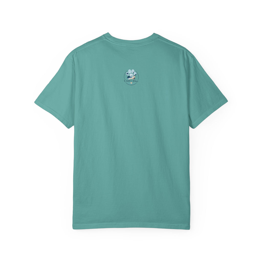 Sandy Paws Are Purrfect - Comfort Colors Unisex Garment Dyed Cat Beach T-Shirt