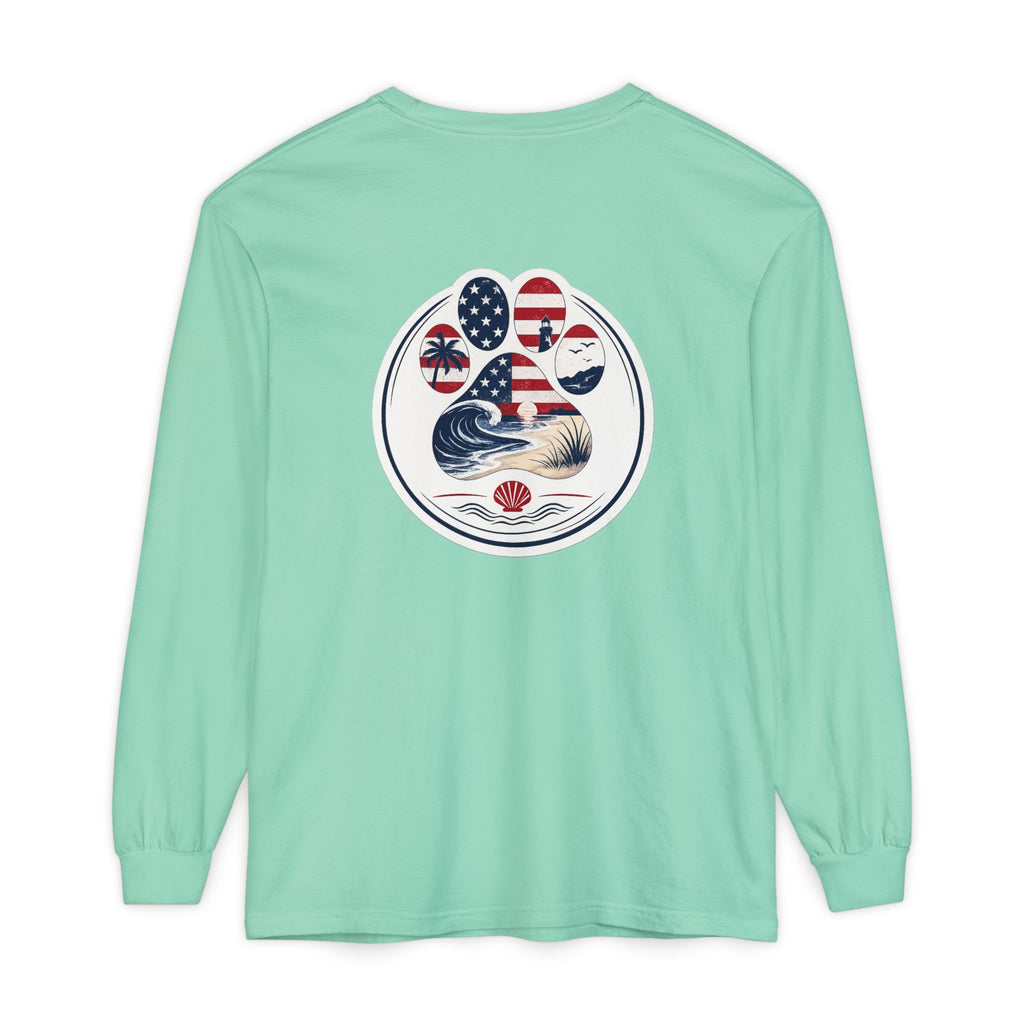 Patriotic Coast & Paws Signature Long Sleeve T‑Shirt