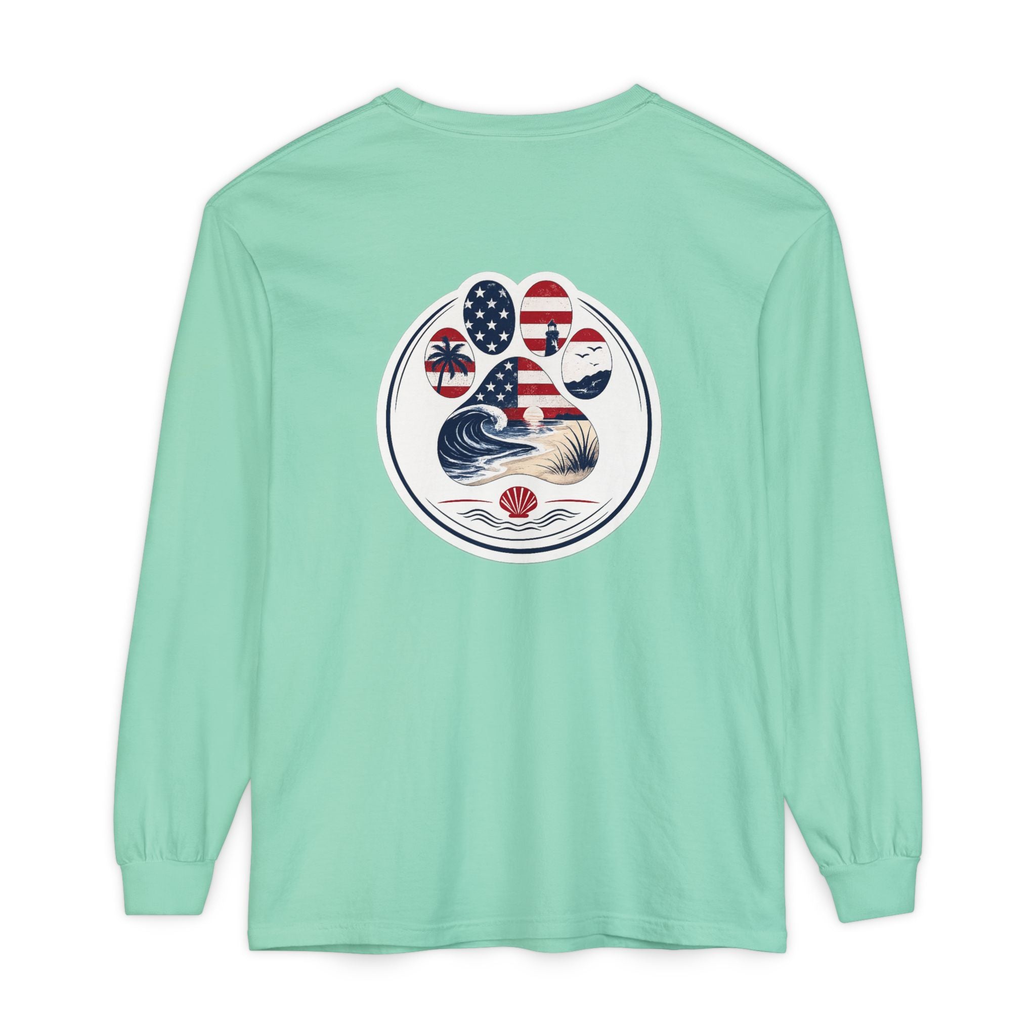 Patriotic Coast & Paws Signature Long Sleeve T‑Shirt
