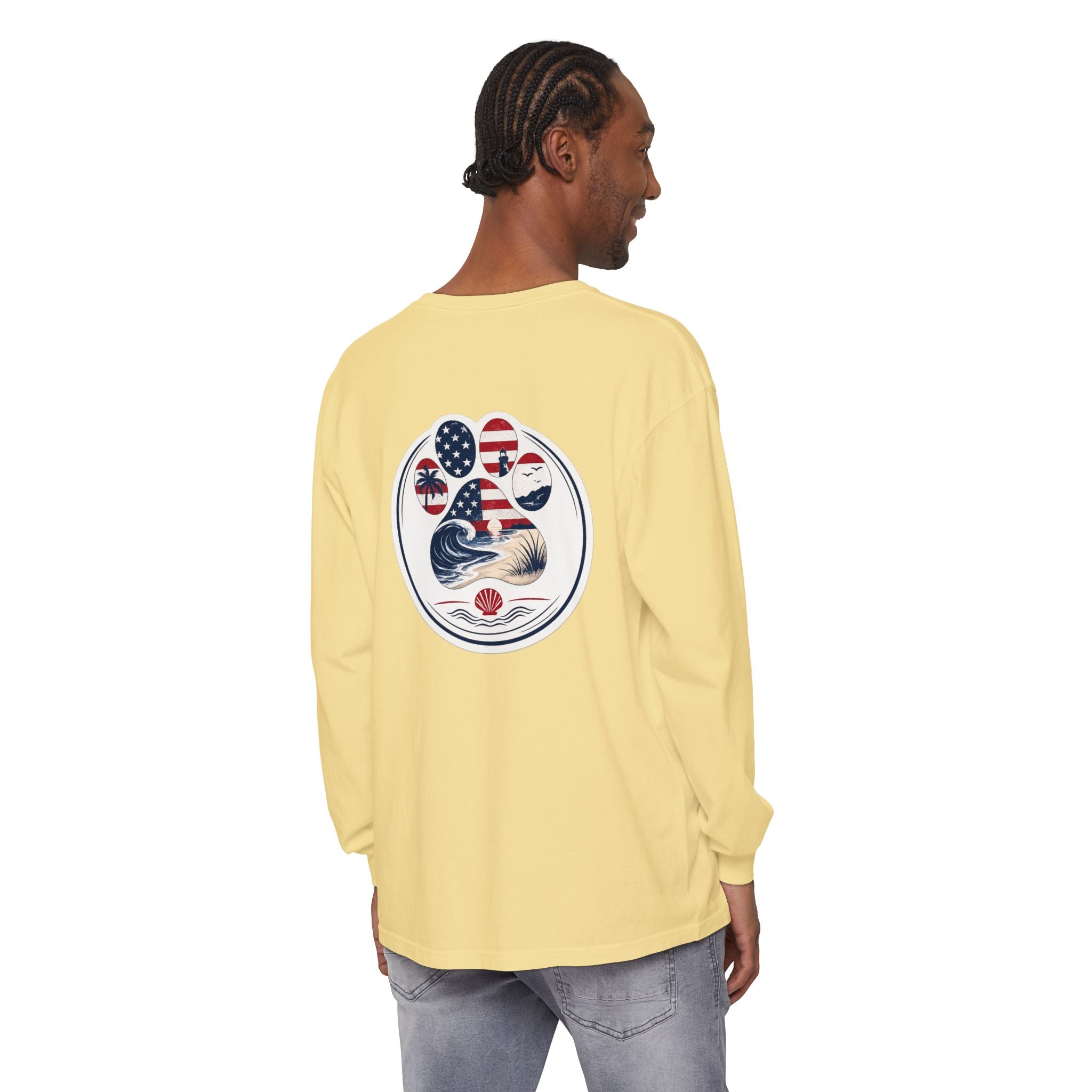Patriotic Coast & Paws Signature Long Sleeve T‑Shirt