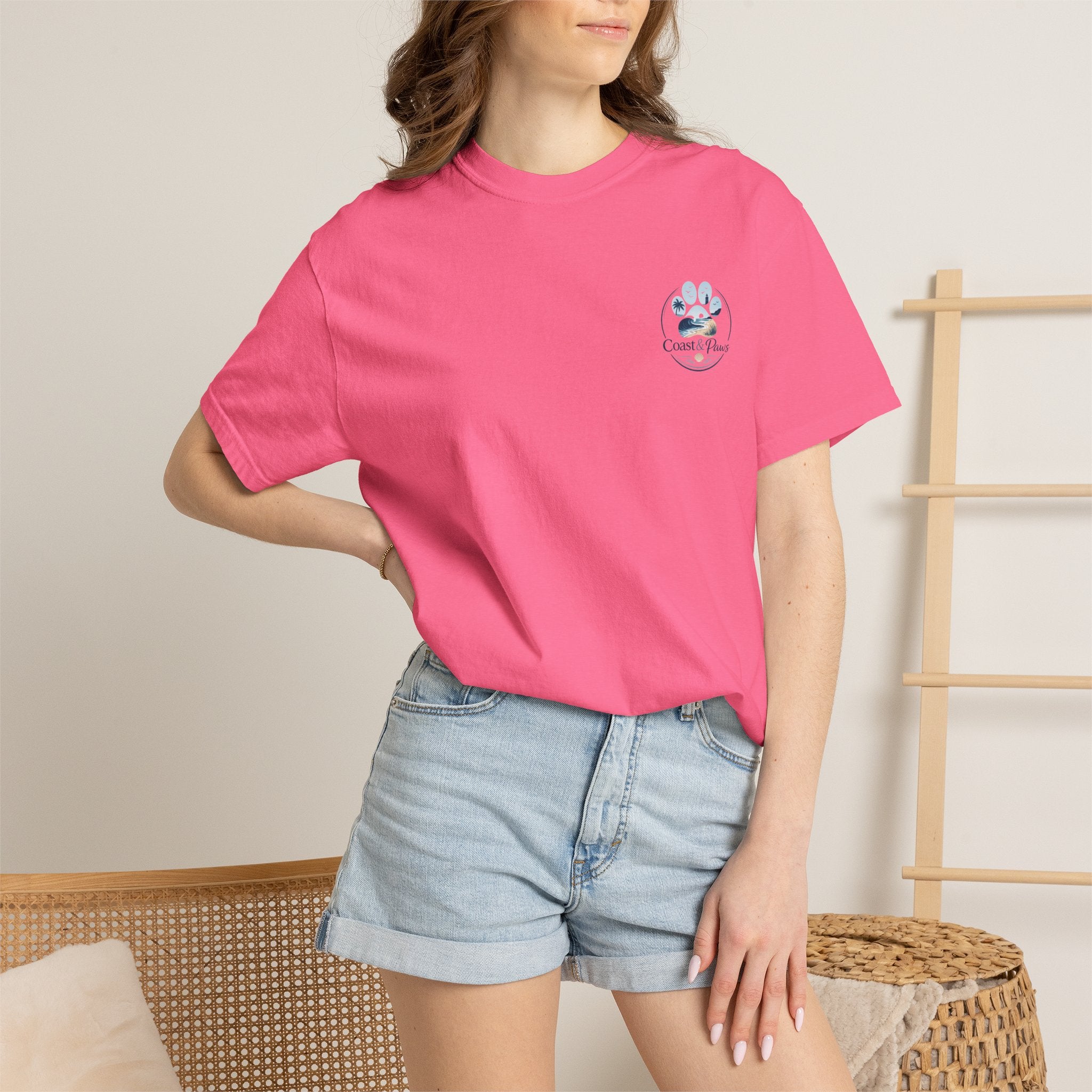 Coast & Paws Signature (Coastal Blue) Unisex Garment-Dyed T-shirt
