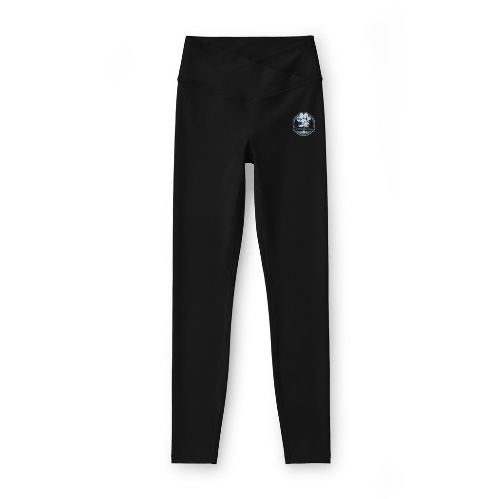 Yoga Leggings — Black Luxe High-Waist with Signature Coast & Paws Logo
