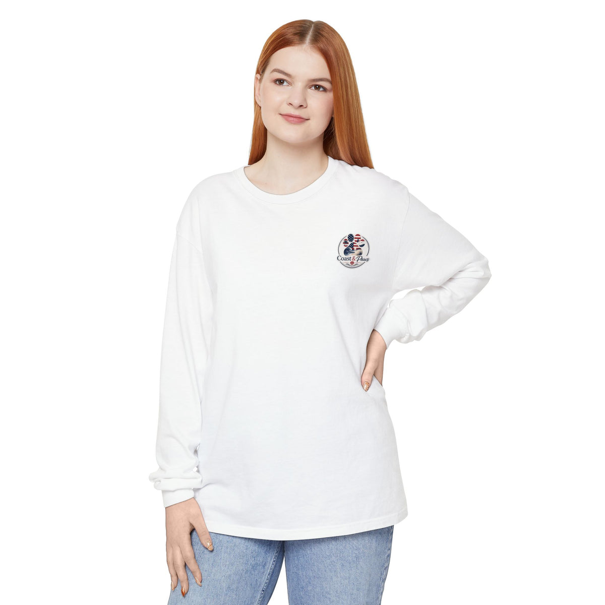 Patriotic Coast & Paws Signature Long Sleeve T‑Shirt