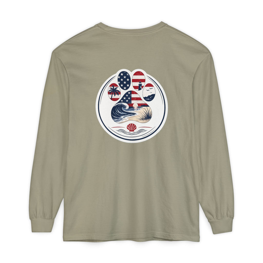 Patriotic Coast & Paws Signature Long Sleeve T‑Shirt