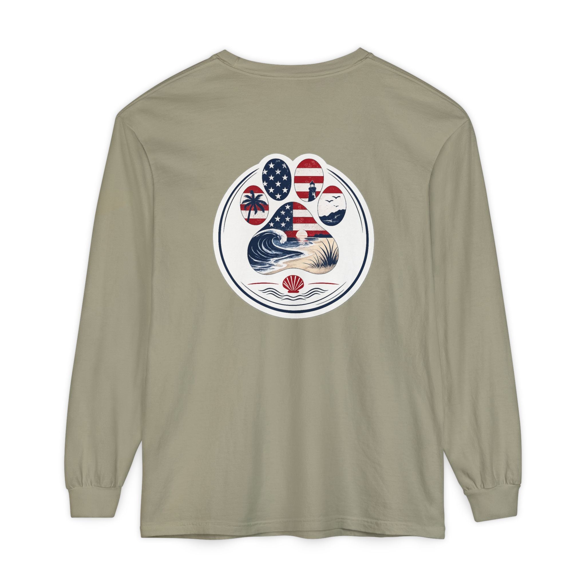 Patriotic Coast & Paws Signature Long Sleeve T‑Shirt