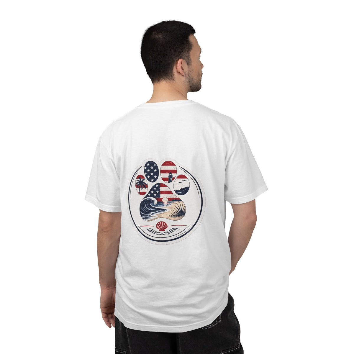 Coast & Paws Signature (Red, White & Blue) Unisex Garment-Dyed T-shirt