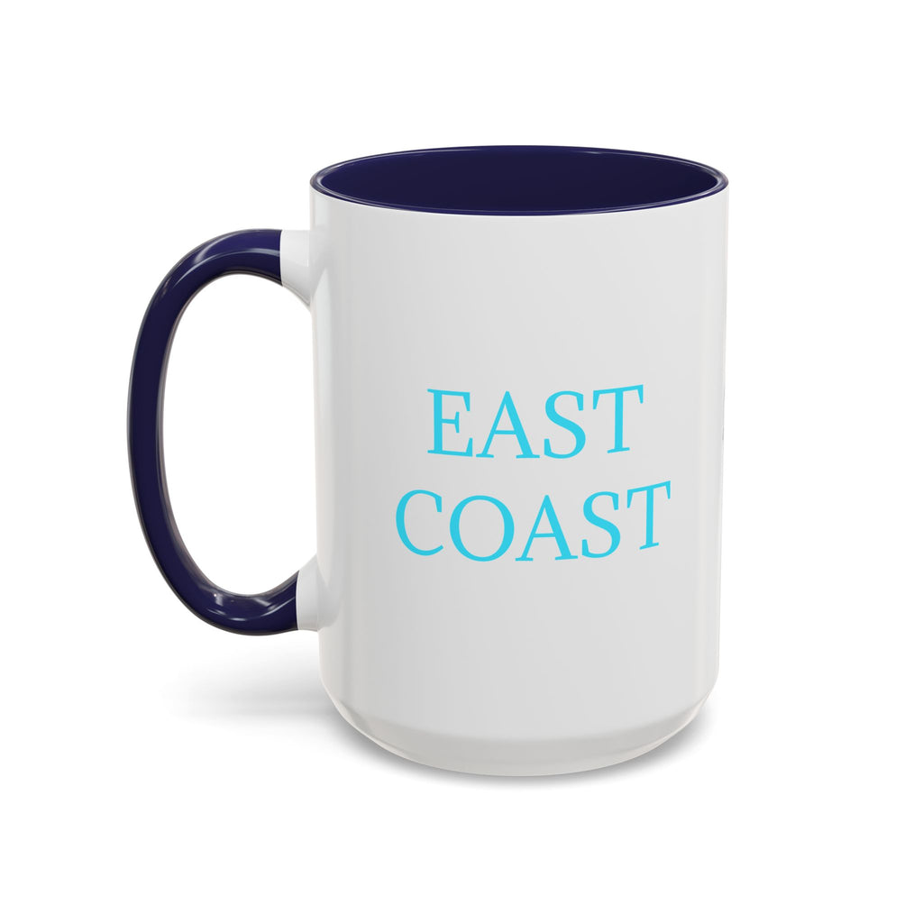 EAST Coast Coffee Mug — Coastal Blue Accent Ceramic Mug (11/15oz)
