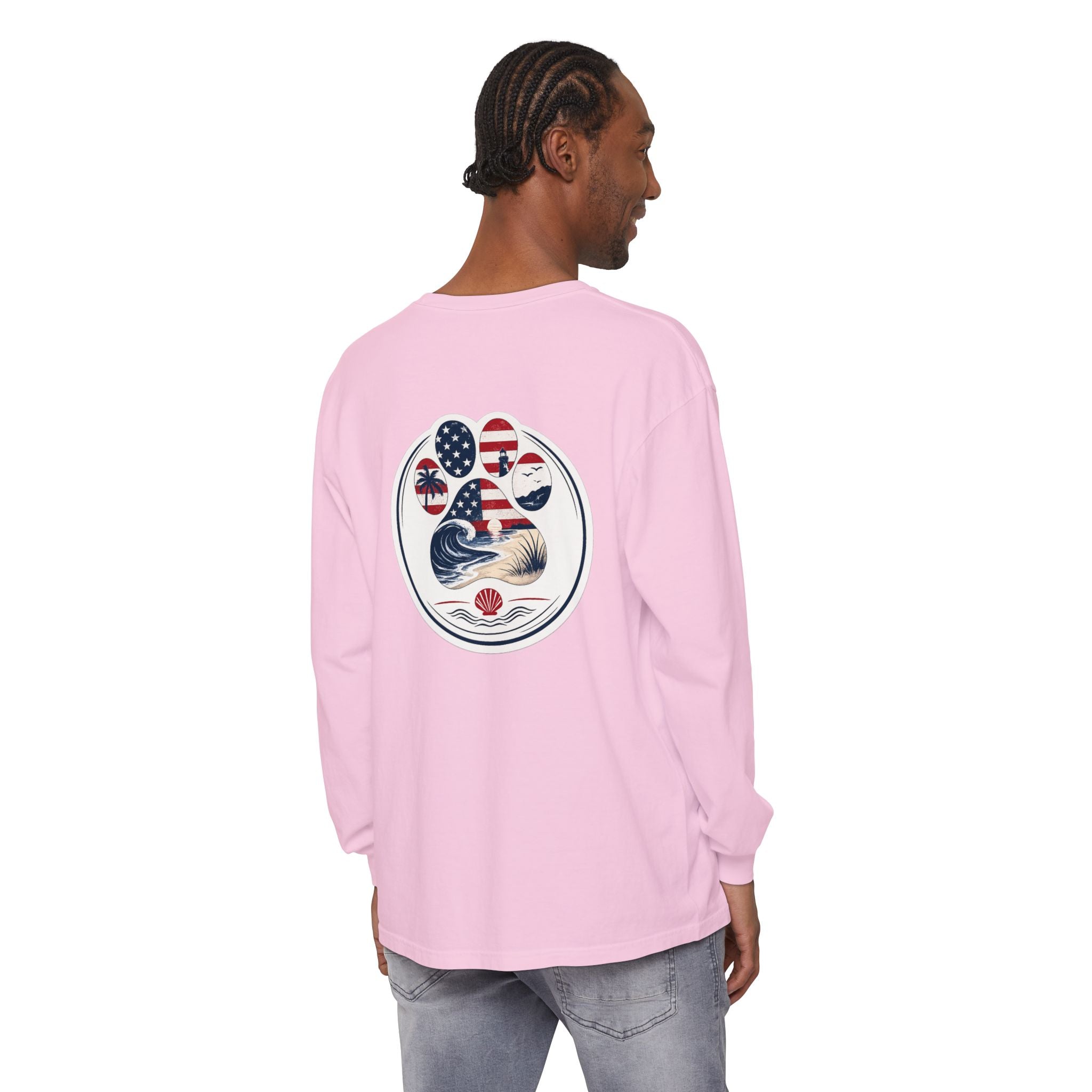 Patriotic Coast & Paws Signature Long Sleeve T‑Shirt