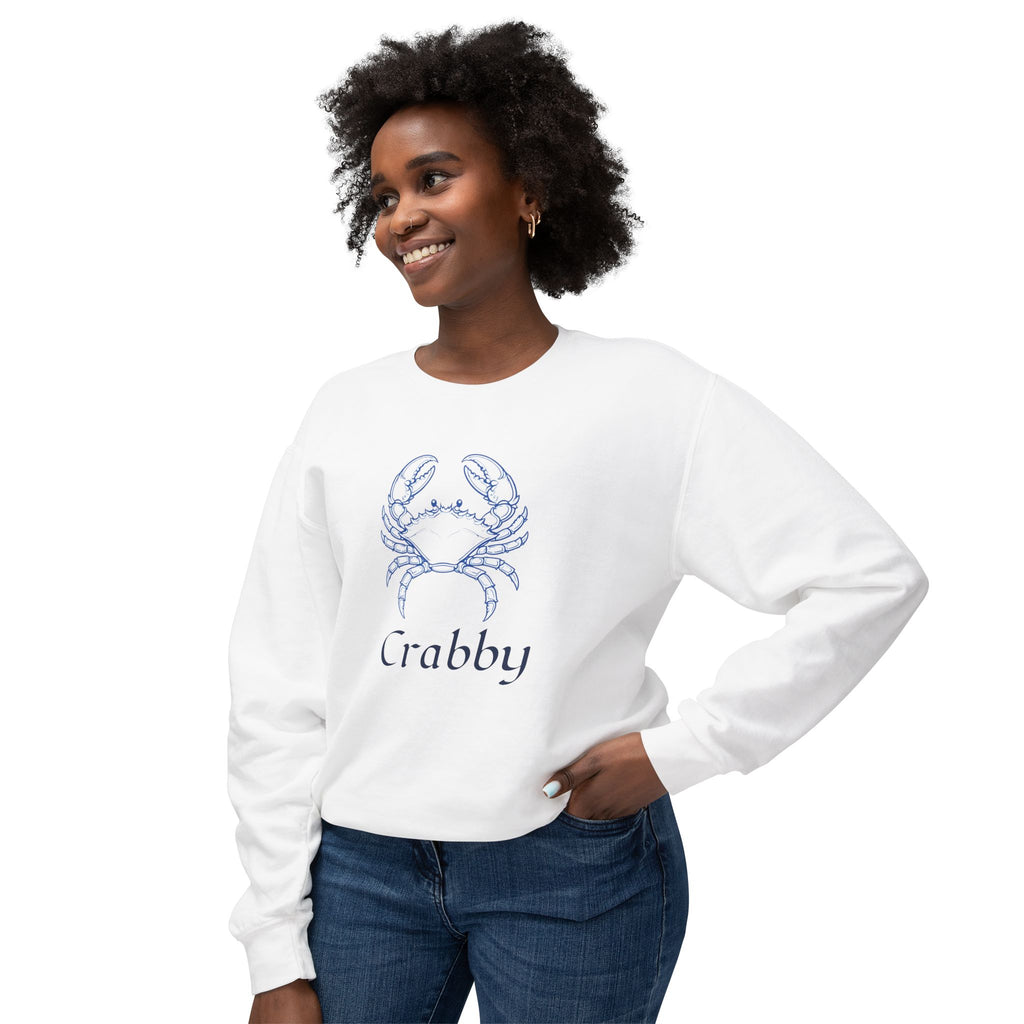 Crabby Blue Crab Sweatshirt — Coastal Nautical Crewneck