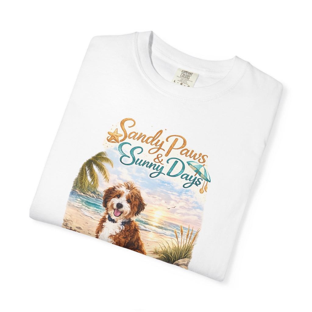 Sandy Paws Sunny Days T-Shirt — Unisex Comfort Colors Graphic Tee