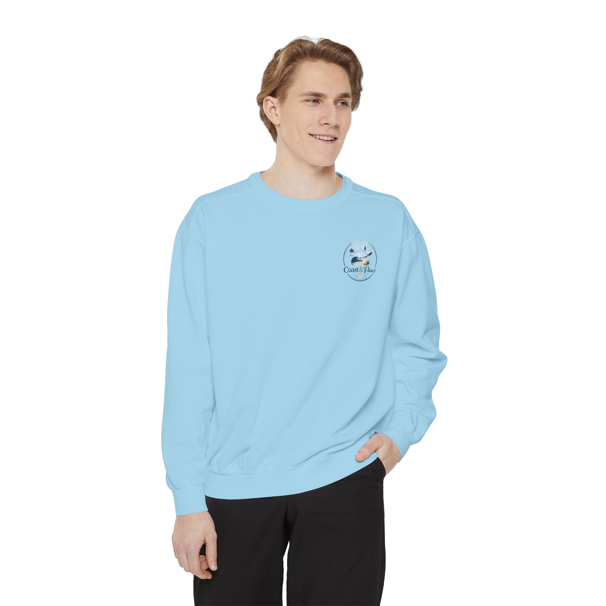 Paws in the Sand Sweatshirt | Anchor Paw Print Nautical Beach Design
