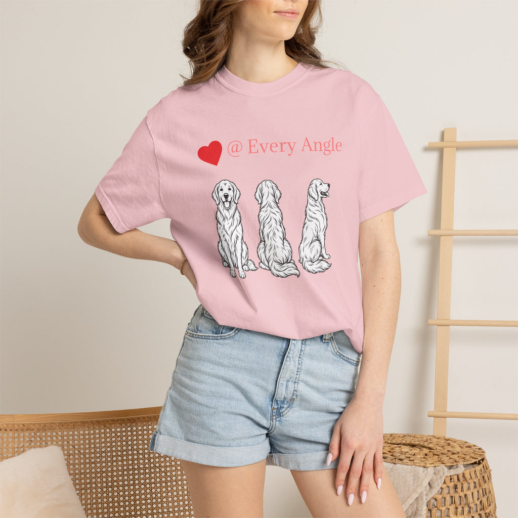Golden Retriever Love T-Shirt — “@ Every Angle” Dog Portrait Tee - We can Customize with your dog breed