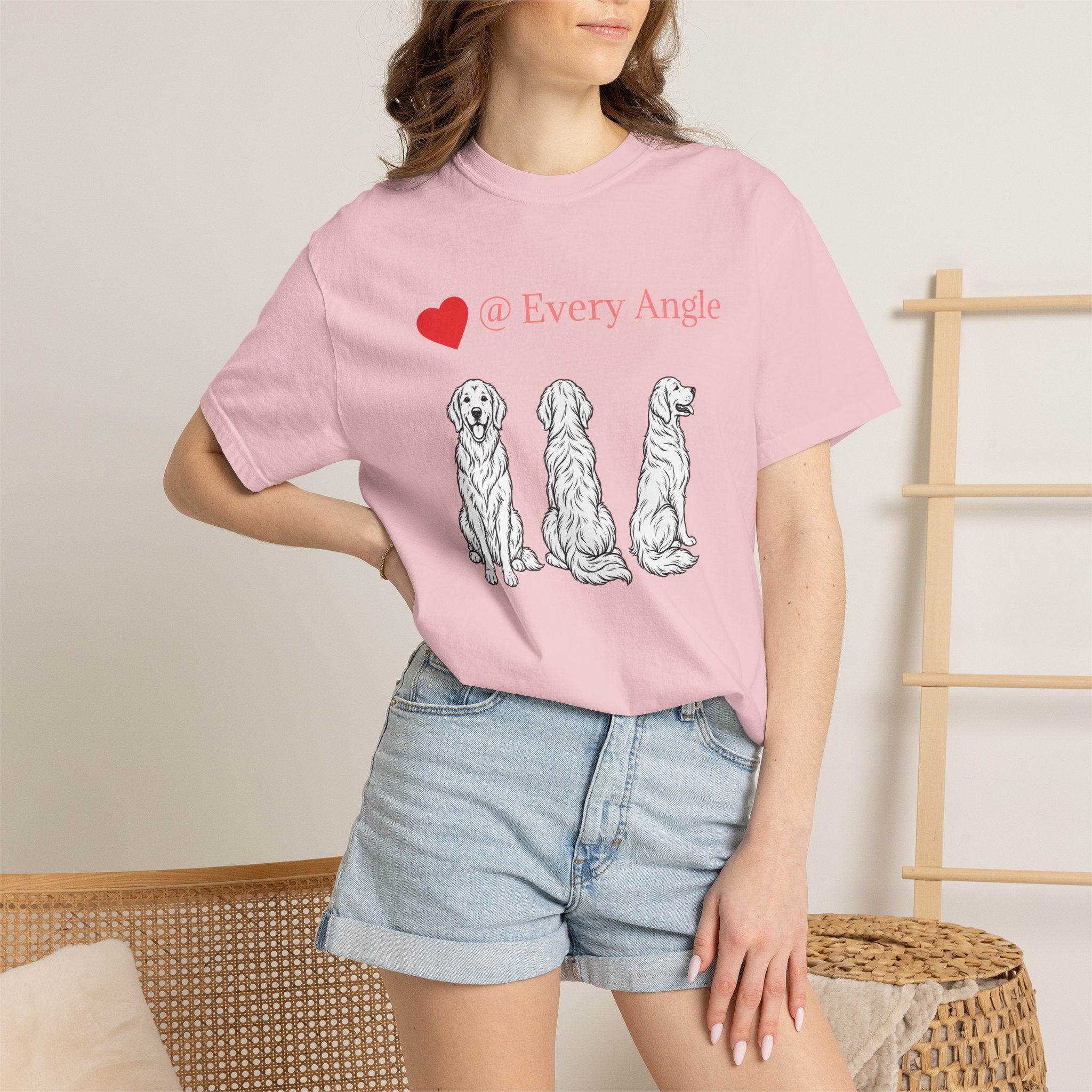 Golden Retriever Love T-Shirt — “@ Every Angle” Dog Portrait Tee - We can Customize with your dog breed