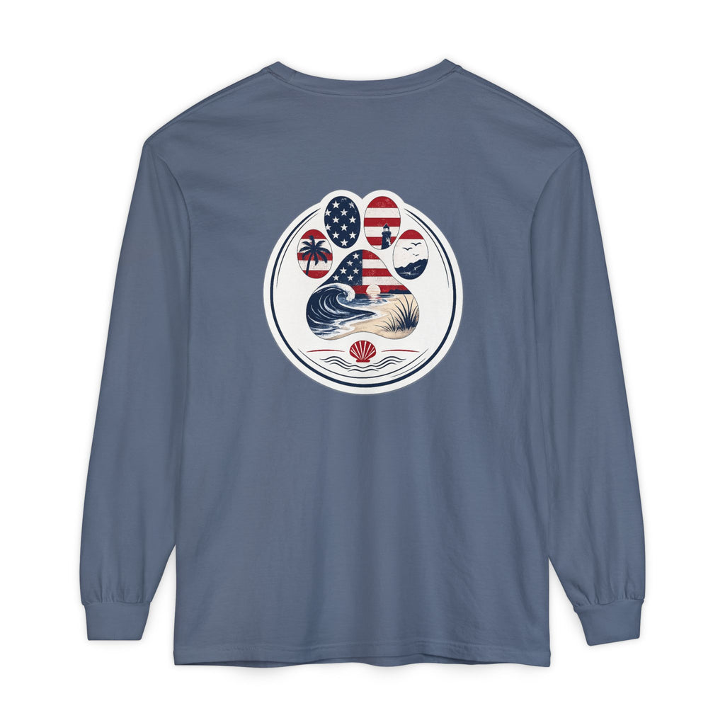 Patriotic Coast & Paws Signature Long Sleeve T‑Shirt