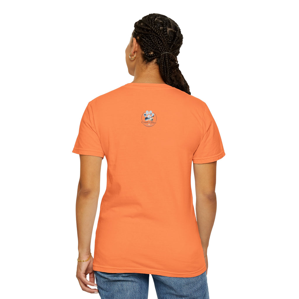 Ocean Paw Surf T-Shirt — Beach Sunset Paw Print Tee
