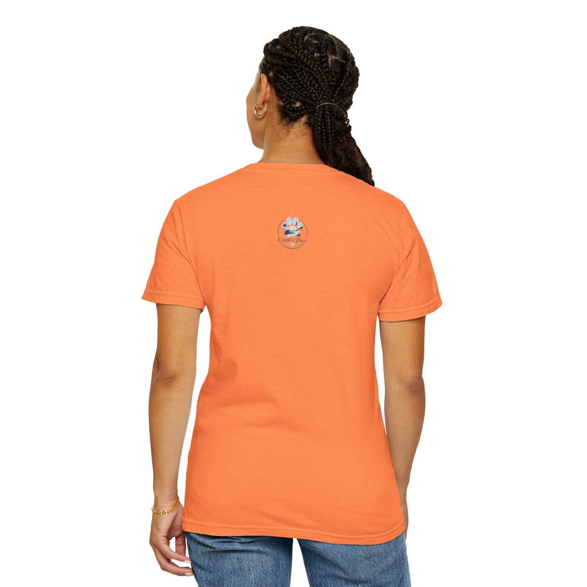 Ocean Paw Surf T-Shirt — Beach Sunset Paw Print Tee