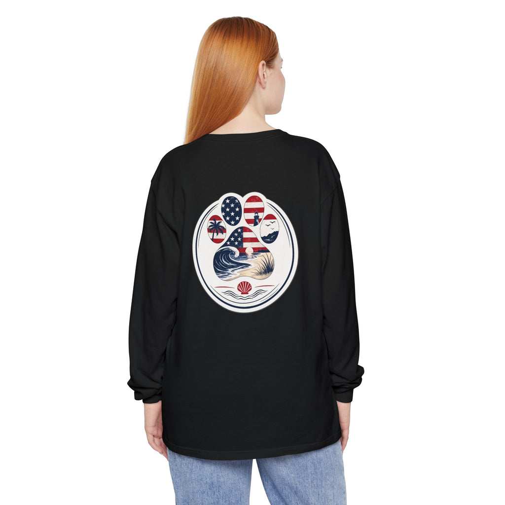 Patriotic Coast & Paws Signature Long Sleeve T‑Shirt