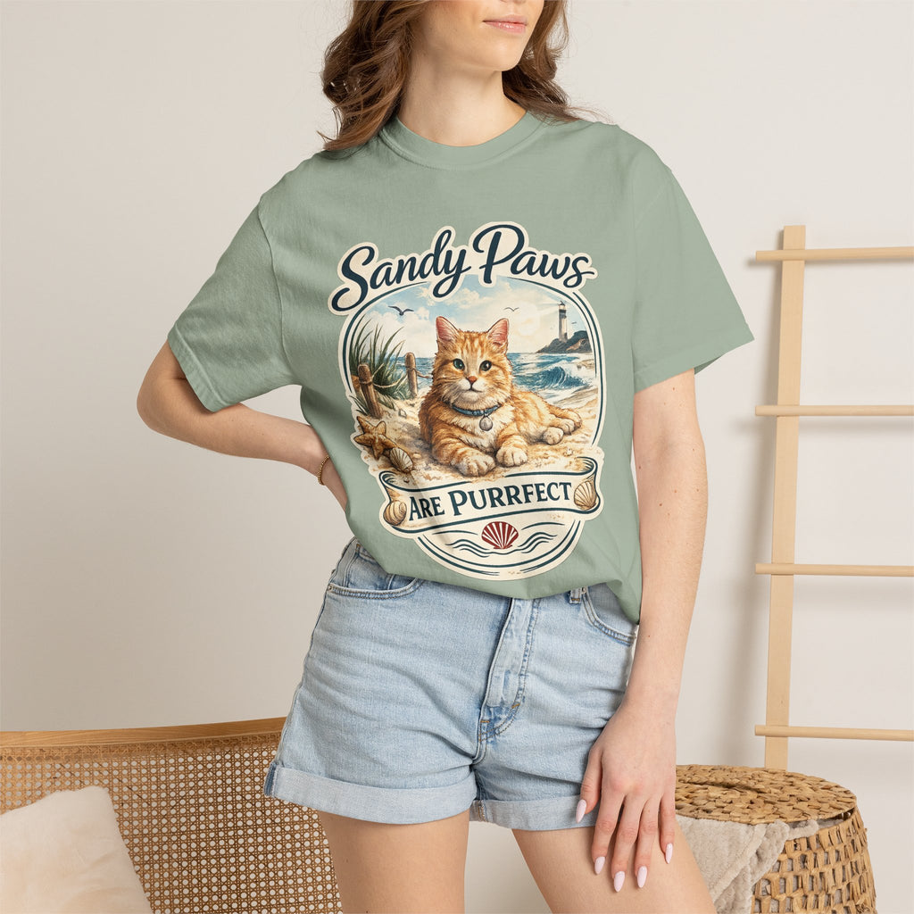 Sandy Paws Are Purrfect Beach Cat T-Shirt