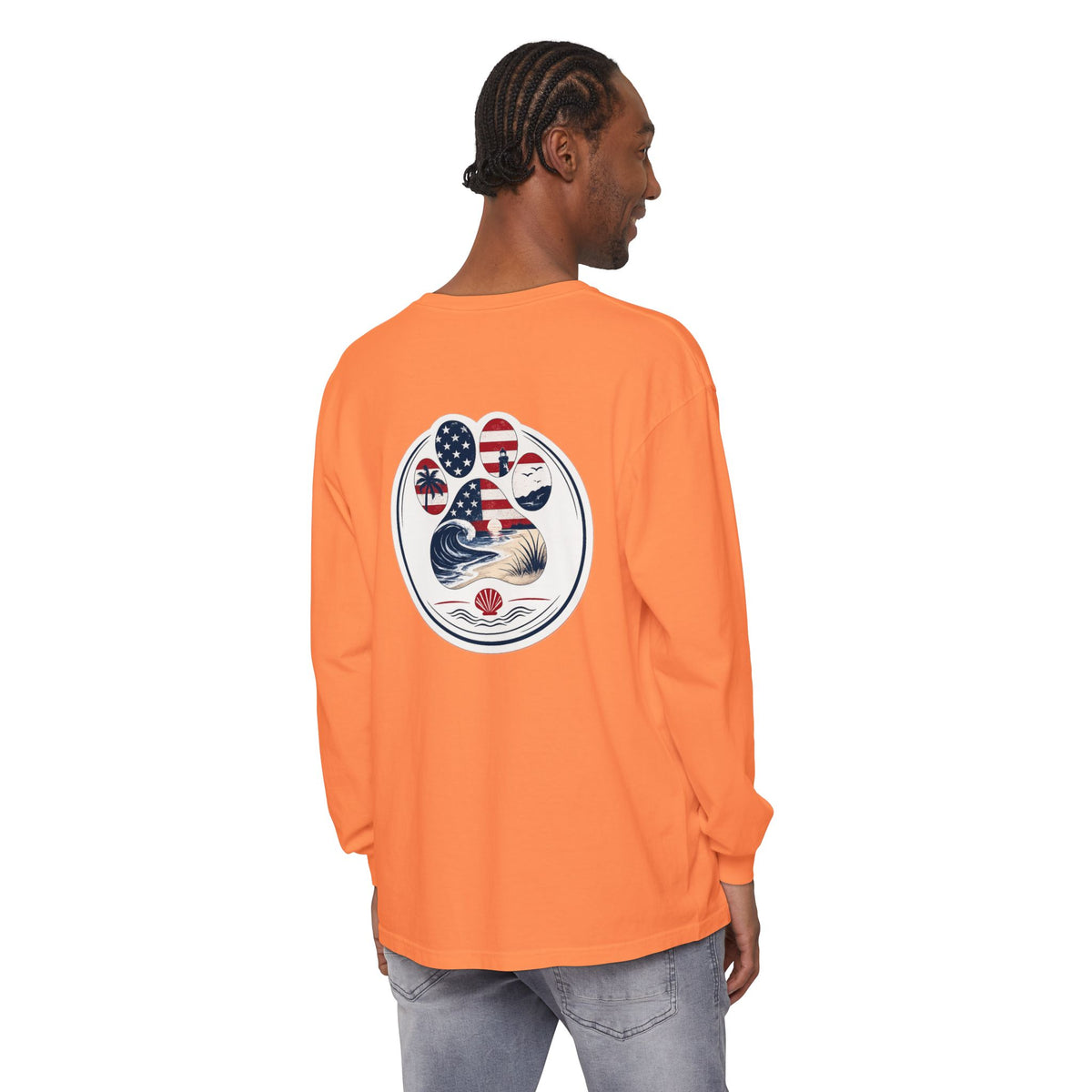 Patriotic Coast & Paws Signature Long Sleeve T‑Shirt