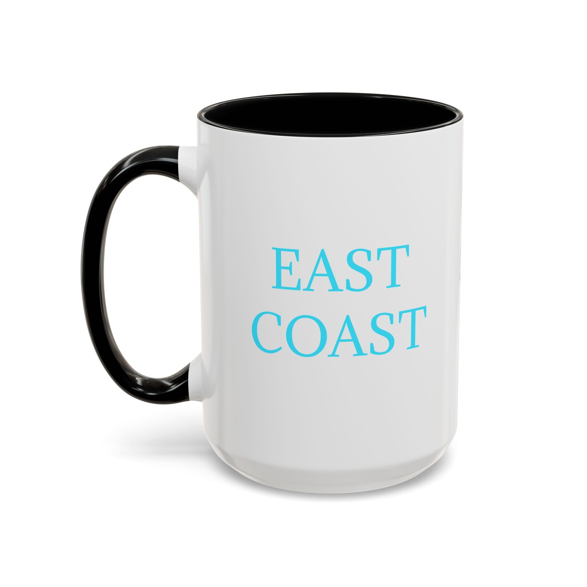 EAST Coast Coffee Mug — Coastal Blue Accent Ceramic Mug (11/15oz)