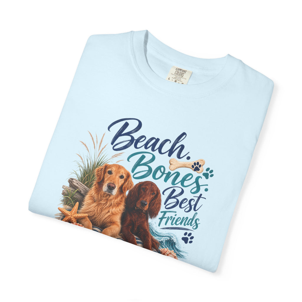 Beach Bones Best Friends Unisex Soft T-Shirt — Dog Lover Beach Tee