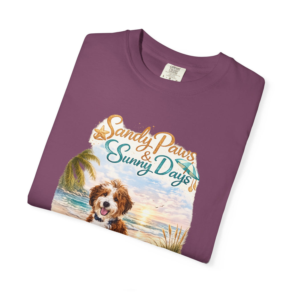 Sandy Paws Sunny Days T-Shirt — Unisex Comfort Colors Graphic Tee